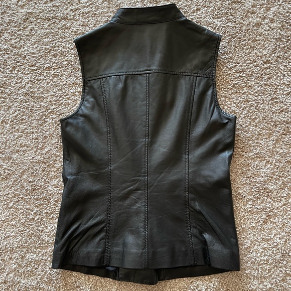 Walter Baker | Black 100% Genuine Sheep Leather Vest | Size Small - Picture 3 of 6